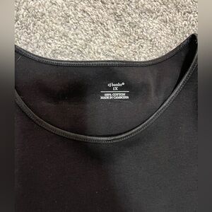 CJ Banks 3/4 sleeves black 100% cotton top 1X